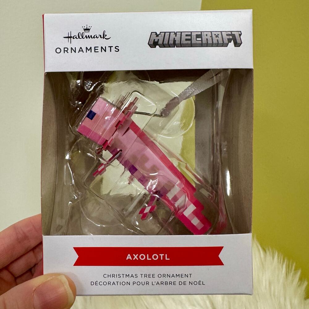 Minecraft Axolotl Christmas Ornament 2024 Hallmark Collectible NIB